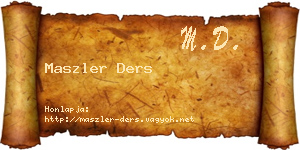 Maszler Ders névjegykártya